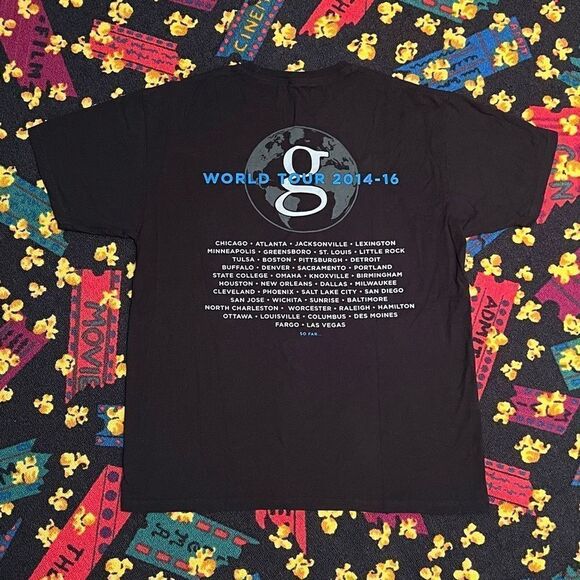 GARTH BROOKS World Tour 2014-2016 Front & Back Graphic Tee Shirt / Size L - Picture 2 of 5